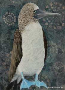 Day 26 Blue-footed Booby, Acrylic on 6 X 8 Cradle Board, $84.00