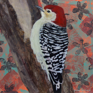 Day 82 - Red-Bellied Woodpecker, Acrylic on 8 X 8 Cradle Board, $88.00.